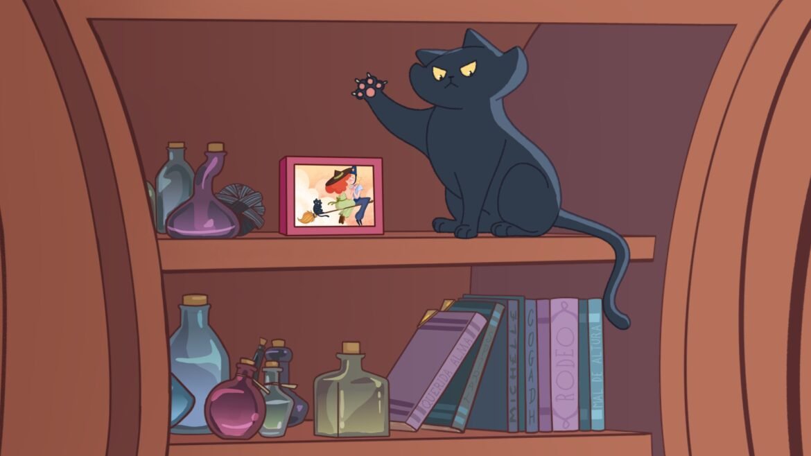Gato preto em cena de animação divulgada para o Morce-GO Vermelho
